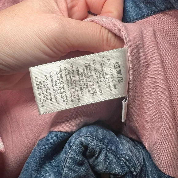 NWOT Cloth & Stone Chambray Denim Puffer Vest M - Picture 14 of 14